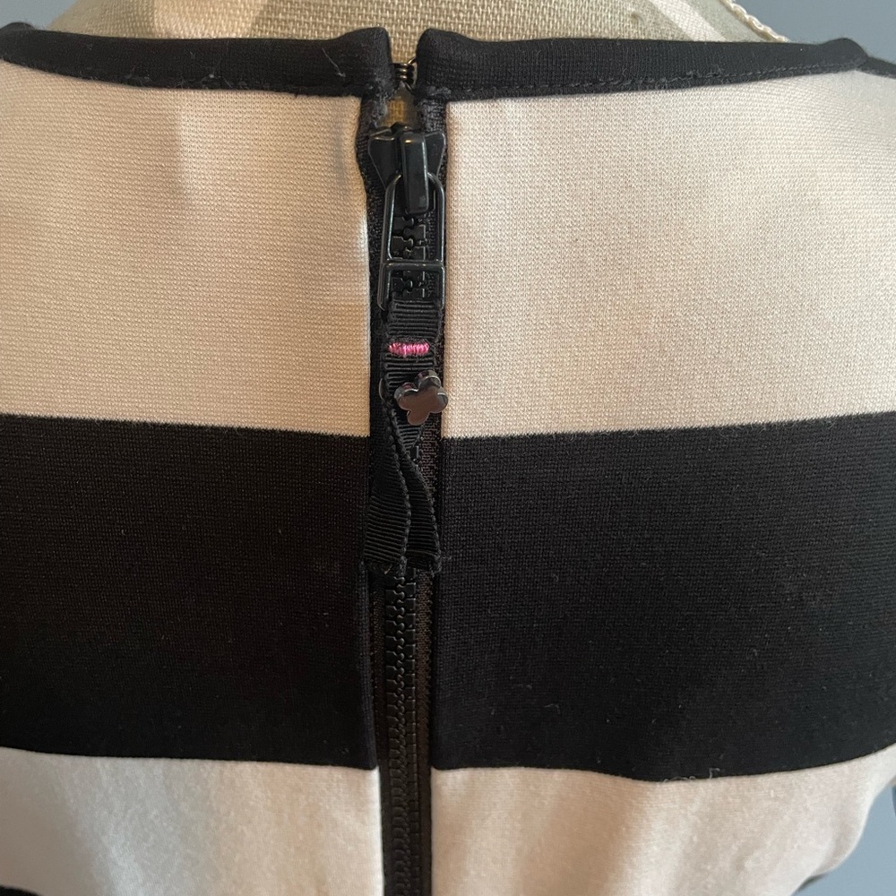 Stripe Vogue Dress in Black & White - Pink Tartan - Picture 3 of 6